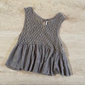 Free People Varsity Lace Peplum Tank